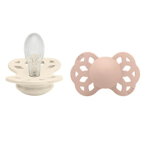 BIBS Infinity Silikon Symmetrisk 6mån+ (Ivory/ Blush) 2-pak
