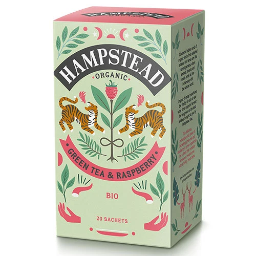 Hampstead Tea Grönt te & Hallon Ekologisk | 20 påsar