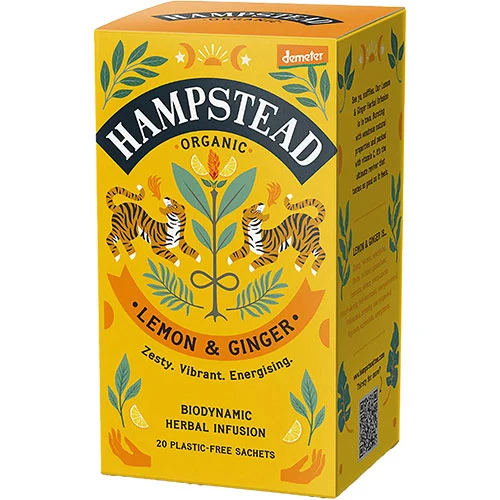 Hampstead Tea Lemon & Ginger te Ekologisk Demeter | 20 påsar