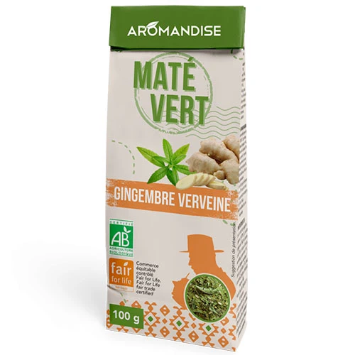 Aromandise Maté Wild Green med Ingefära & Verbena Ekologisk | 100 g