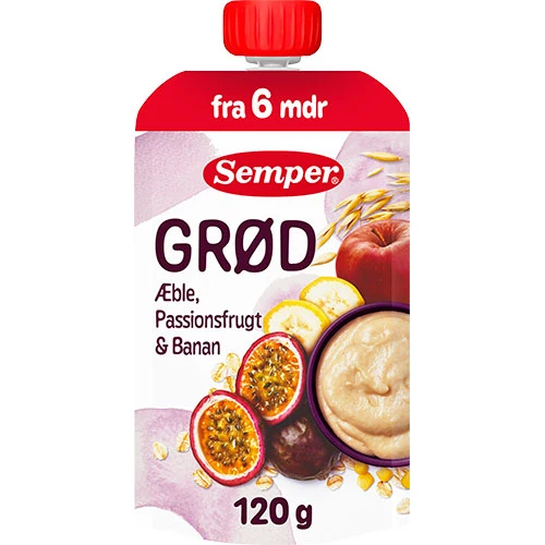 Semper Gröt med passionsfrukt, äpple och banan från 6 mån. | 120 g