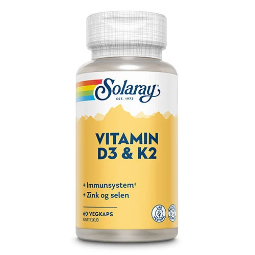 Solaray Vitamin D3 & K2 | 60 kapslar