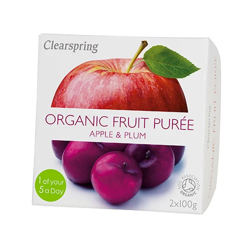 Clearspring Fruktpuré Ekologisk 200 g | Äpple & Plommon
