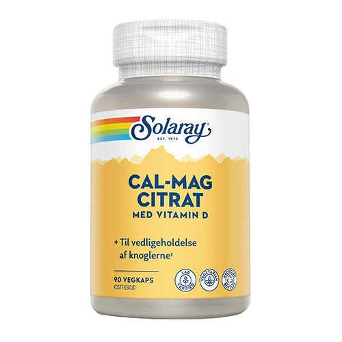 Solaray Cal-Mag Citrat m. D-vitamin | 90 kapslar