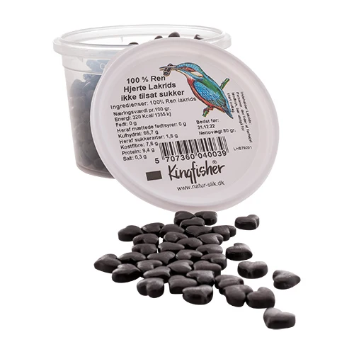 Kingfisher 100% Ren Rå Lakrits Hjärtan | 80 g