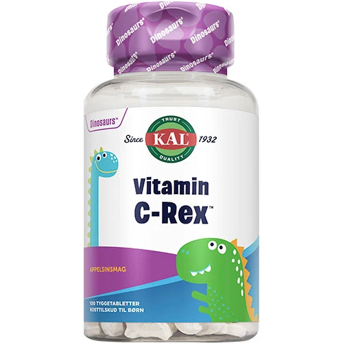 Kal Dinosaurs Vitamin C-Rex Tyggetabletter Børn | 100 tabletter