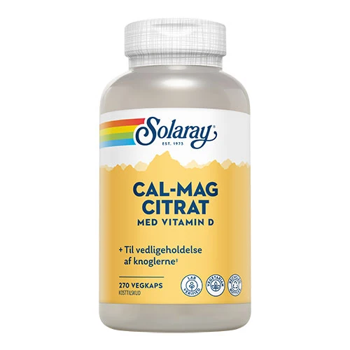 Solaray Cal-Mag Citrat + D-vitamin | 270 kapslar
