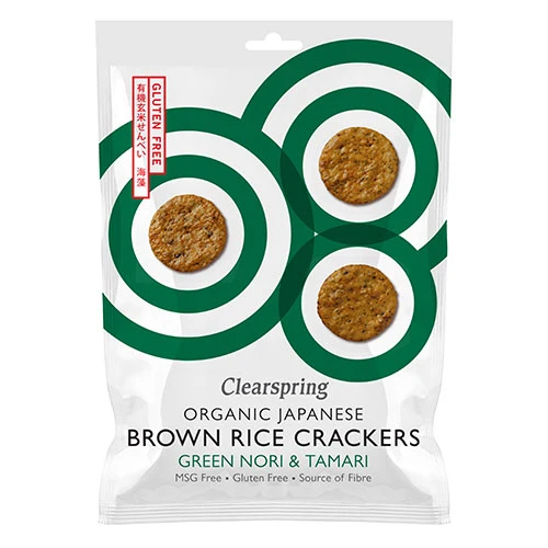 Clearspring Rice Cracker Ekologisk Glutenfri | Nori Tång & Tamari