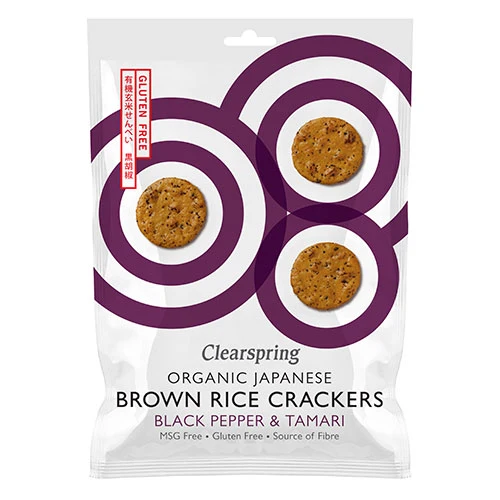 Clearspring Rice Cracker Ekologisk Glutenfri | Black Pepper & Tamari