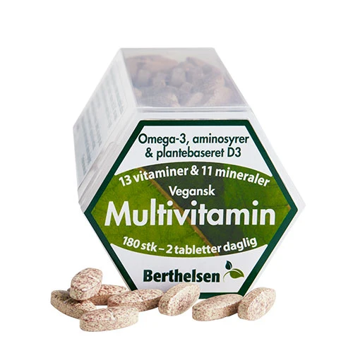 Berthelsen Vegansk Multivitamin | 180 tabletter