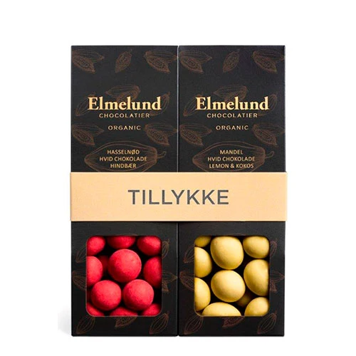 Elmelund Choklad & Hallon, citro, kokos, Choklad & Hallon, Hasselnöt Ekologisk | 180 g