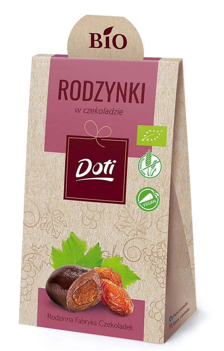 Glukosefreie Sultaninen in Schokolade BIO 50 g - DOTI
