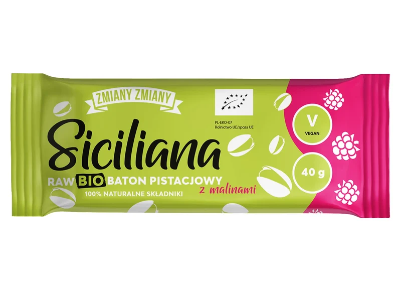 Siciliana Riegel BIO Pistazie mit Himbeeren 40g Änderungen