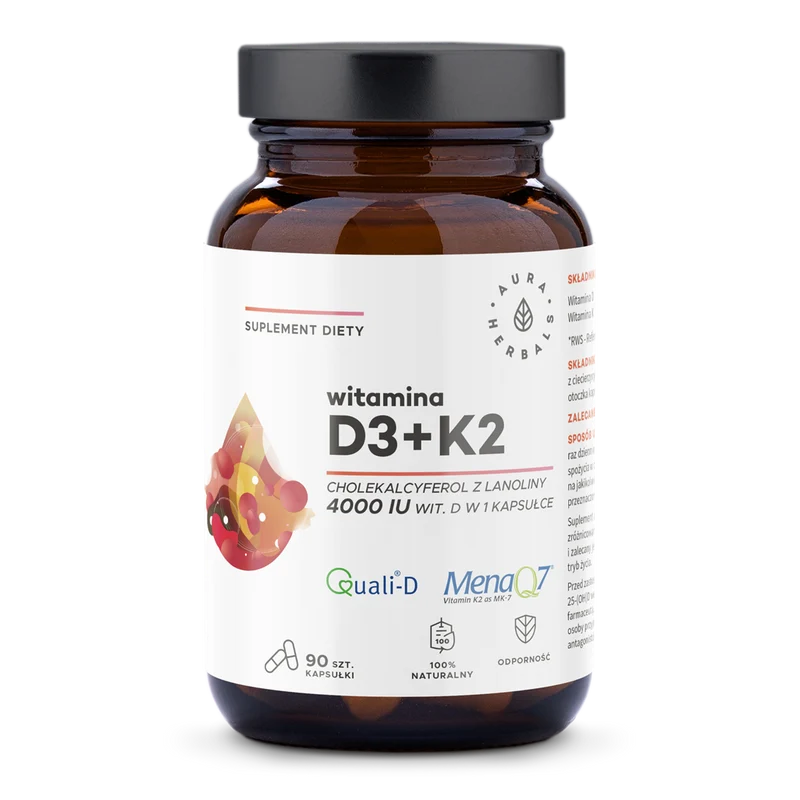 Vitamin D3 4000 IU + K2 (90 Kapseln)