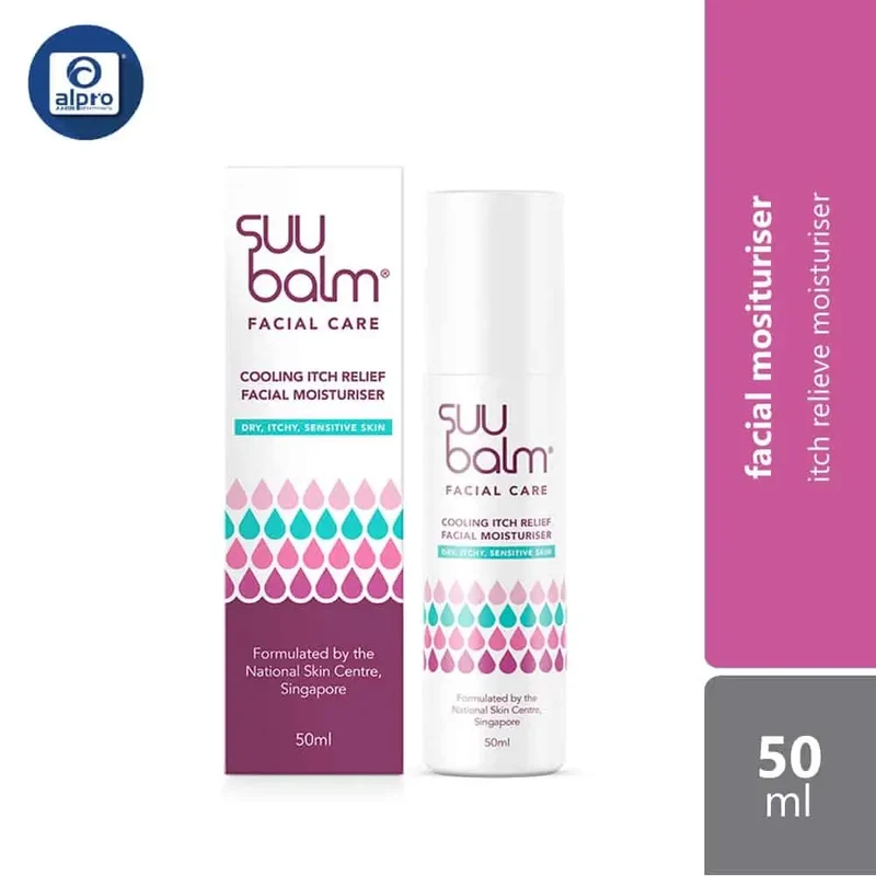 Suu Balm Cooling Itch Relief Facial Moisturiser 50ml | Formulated for Dry, Sensitive and Itchy Facial Skin