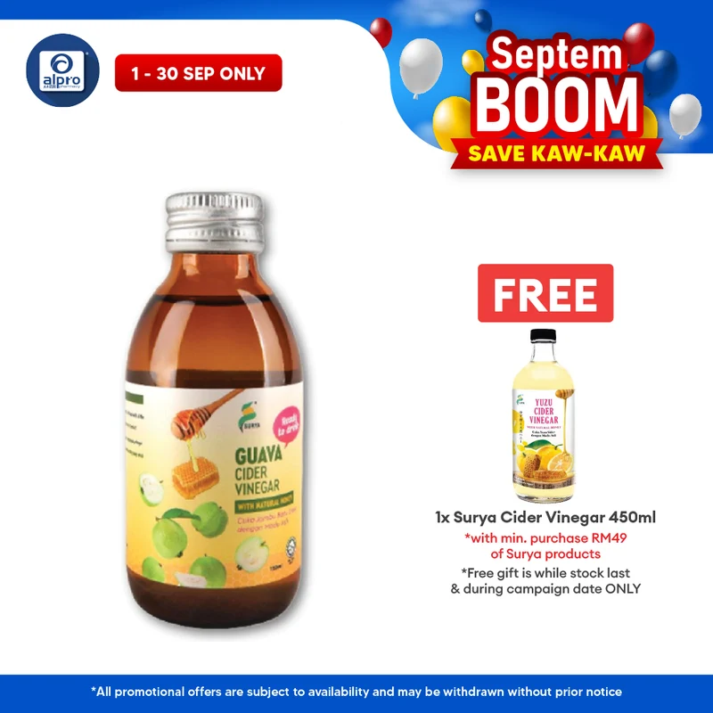 Surya Ready To Drink Guava Cider Vinegar With Natural Honey 150ml | Enriched With Natural Goodness