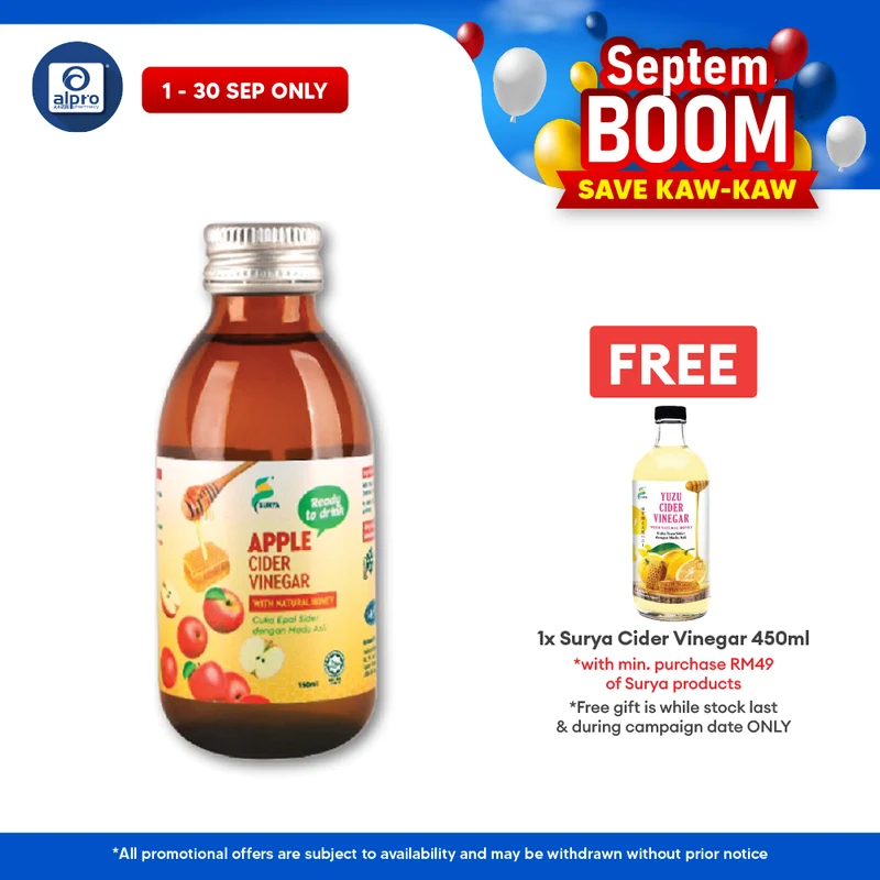 Surya Ready To Drink Apple Cider Vinegar With Natural Honey 150ml | Enriched With Natural Goodness