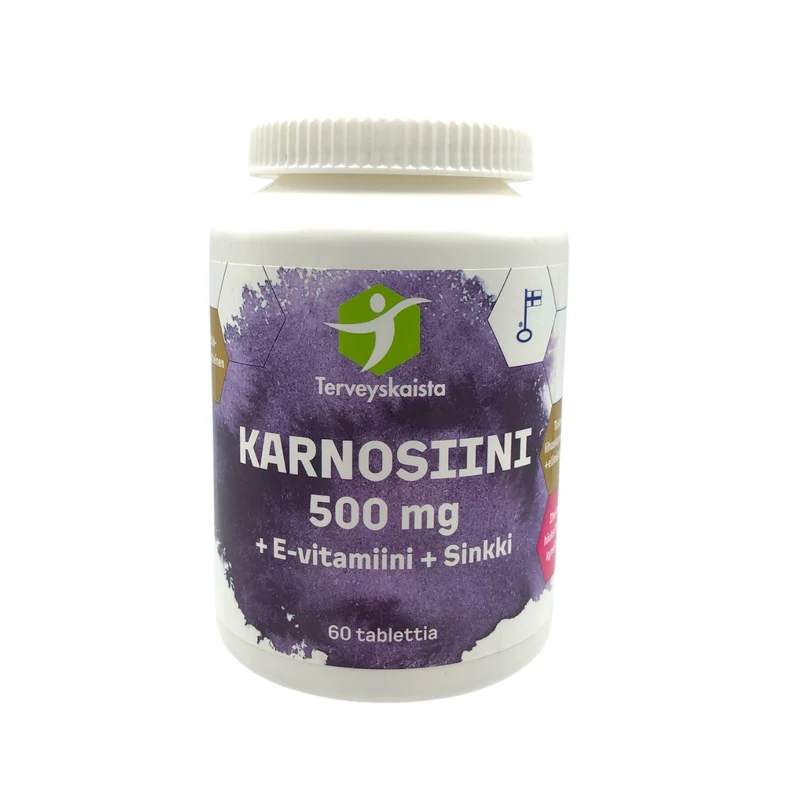 Terveyskaistan Karnosiini 500 mg + E- vitamiini + sinkki 60kaps.