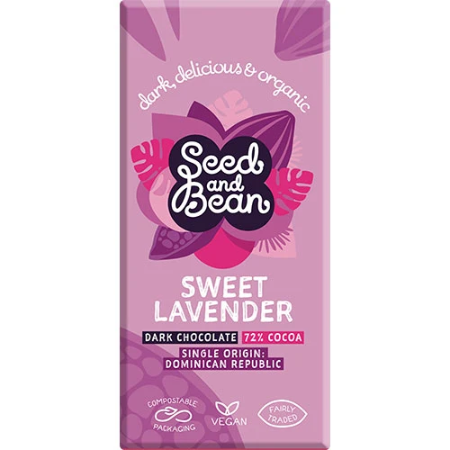 Seed & Bean Seedandbean Mörk Choklad 72% Med Lavendel Ekologisk | 85 g