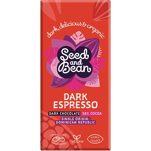 Seed & Bean Mörk Choklad 58% Espresso Ekologisk | 75 g