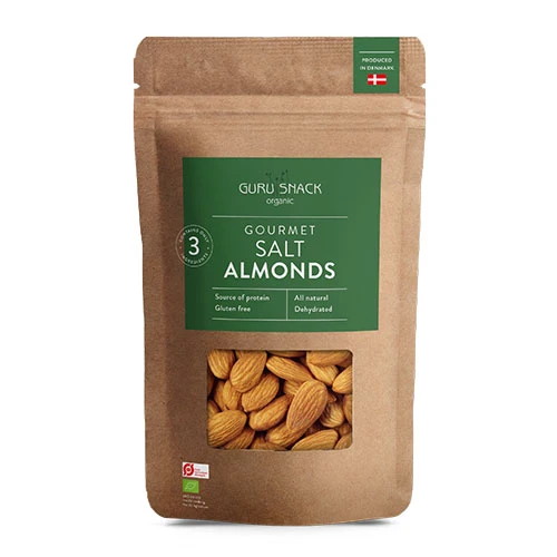 Guru Snack Gourmet Salt Mandel Ekologisk | 100 g