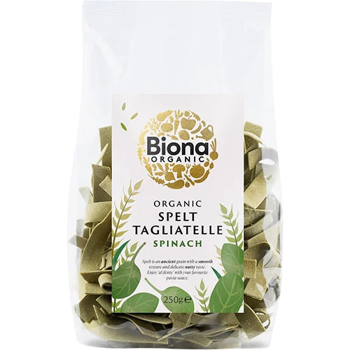 Biona Organic Spelt Tagliatelle Spenatpasta Ekologisk | 250 g