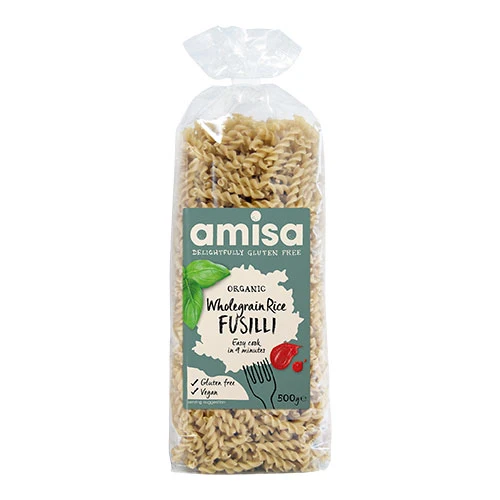 Amisa Glutenfri Fullkornsris Fusilli Pasta Ekologisk | 500 g