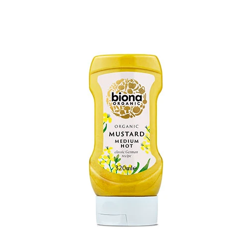 Biona Organic Senap Medium Stark (Squeezy) Ekologisk | 300 ml