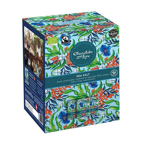 Chocolate and Love Sea Salt Dispenser Box Ekologisk från | 660 g