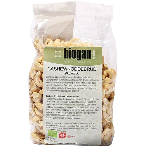 Biogan Cashewnötter i Brud Ekologisk | 500 g