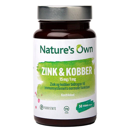 Natures Own Zink & Koppar | 50 tabletter