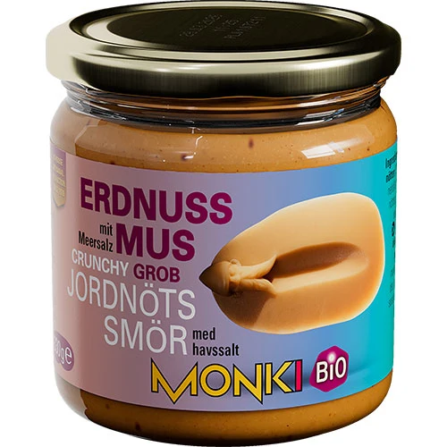 Monki Jordnötssmör Crunch Ekologisk | 330 g