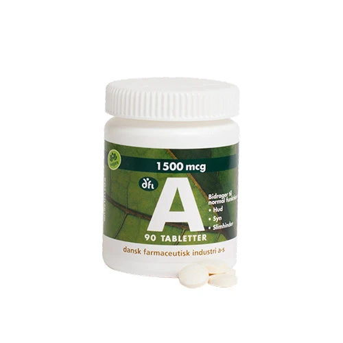 Grønne dfi vitaminer Vitamin A 1500 mcg | 90 tabletter