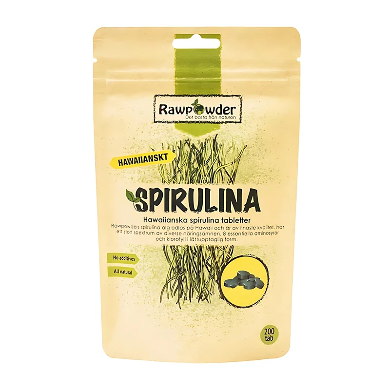 Rawpowder Spirulina Hawaii 200 tabs