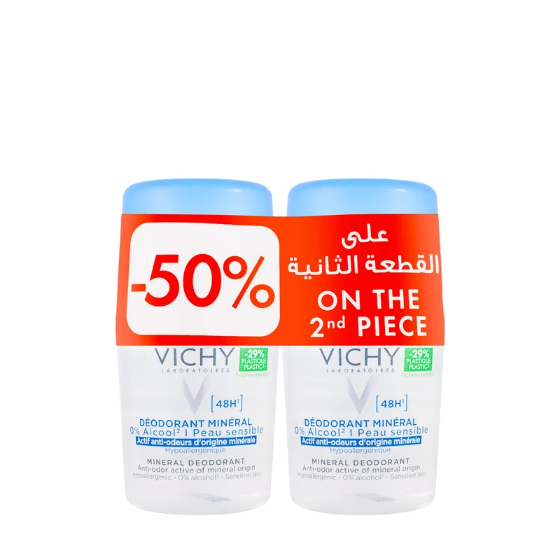 Vichy Deodorant Mineral 48 Hours 50 ml Roll 2 Pieces Offer