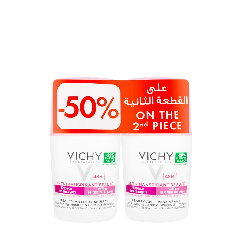 Vichy Deodorant Beauty 48 Hours Roll On 50 ml 2 Pieces Offer