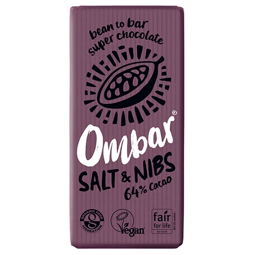 Ombar Bar Ekologisk | Salt & Kakaonibs 64% Kakao