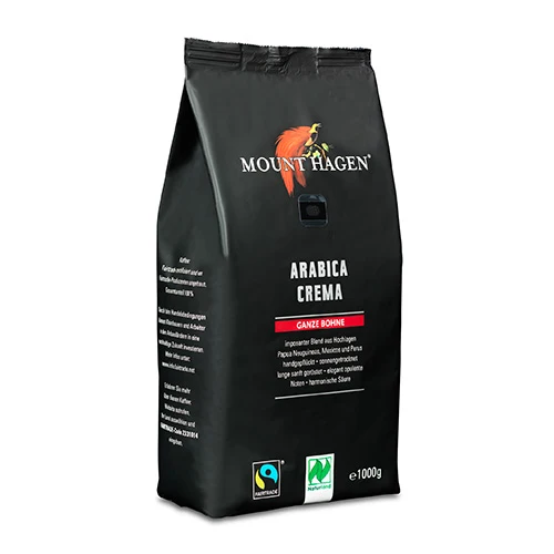 Mount Hagen Kaffebönor Arabica Crema Ekologisk | 1 kg