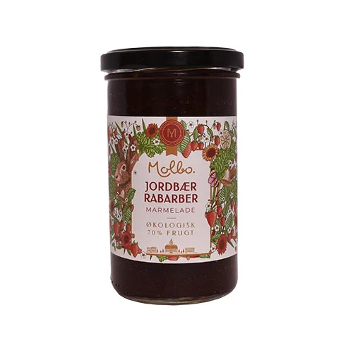 Rømer Jordgubb & Rabarber Marmelad Molbo, Ekologisk | 290 g