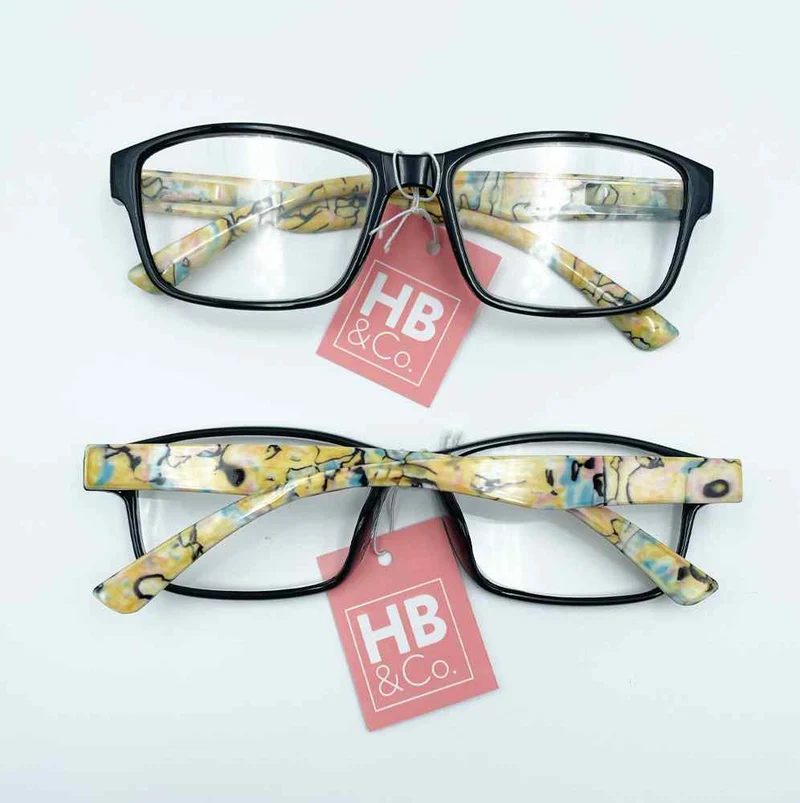 HB&Co Fashion Reading Glass +3 Black and Yellow