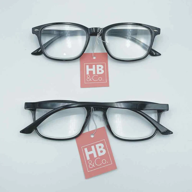 HB&Co Classic Reading Glasses +4 Black