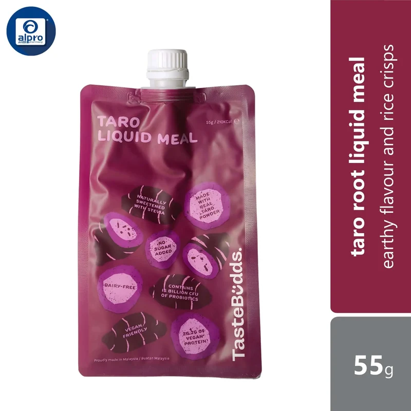 TasteBudds Taro Liquid Meal 55g | Earthy Flavour and Rice Crisps