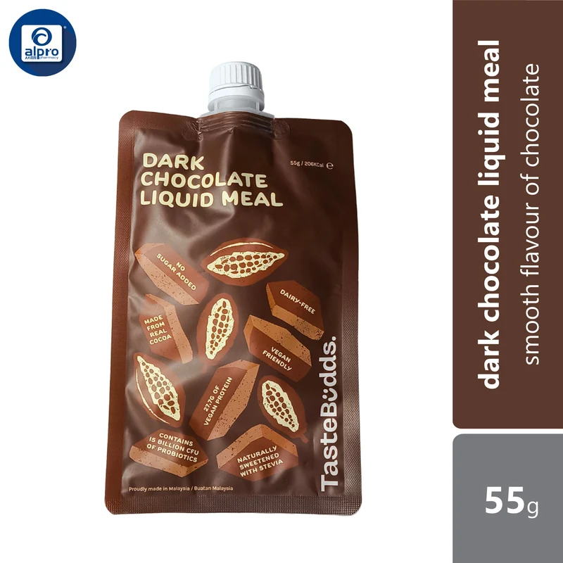 TasteBudds Dark Chocolate Liquid Meal 55g | Smooth Flavour of Chocolate