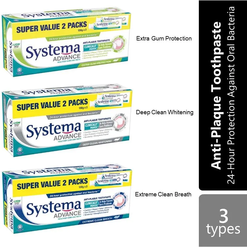 Systema Toothpaste 130g 2s & Various | 24-Hour Protection Against Oral Bacteria