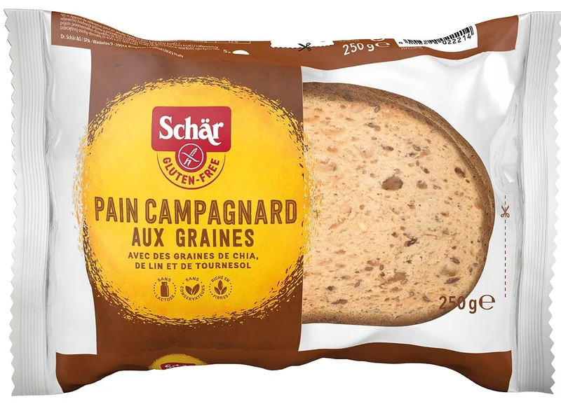 Pain Campagnard aux graines glutenfreies Mehrkornbrot 250 g Schar DATE: 01.2026