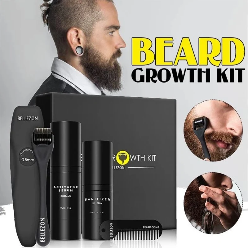 Beard growth kit 4 i 1 skjeggvekst set