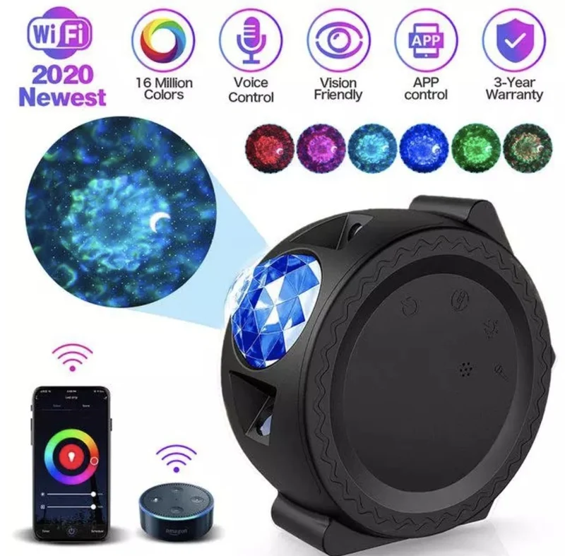 Galaxy lights projector med App og smart home WIFI tilkobling