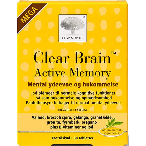 New Nordic Clear Brain Active Memory Mega | 30 tabletter