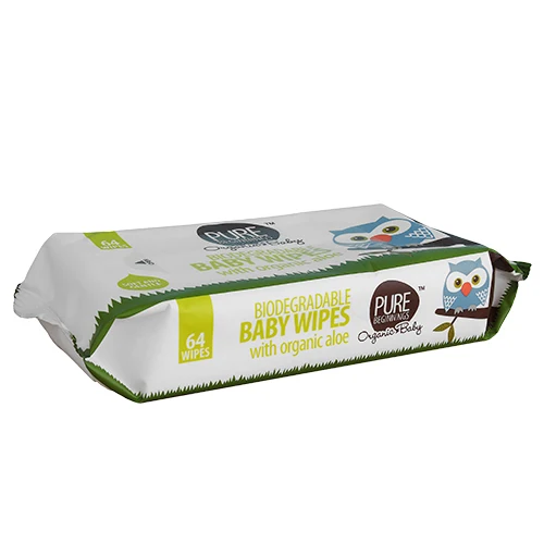 Pure Beginnings Baby våtservetter Aloe Vera Ekologisk Biologiskt Nedbrytbar