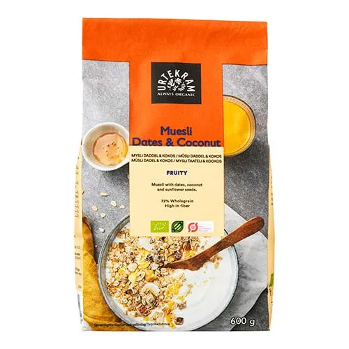 Urtekram Müsli Dadlar & Kokos Ekologisk | 600 g